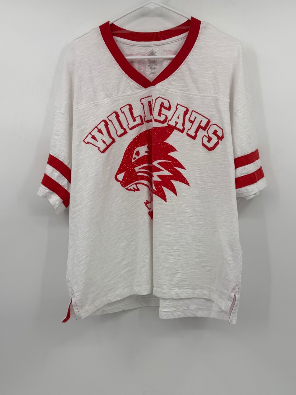 Disney Highschool Musical T Shirt Adult Large White Red Wildcats Jersey Bolton